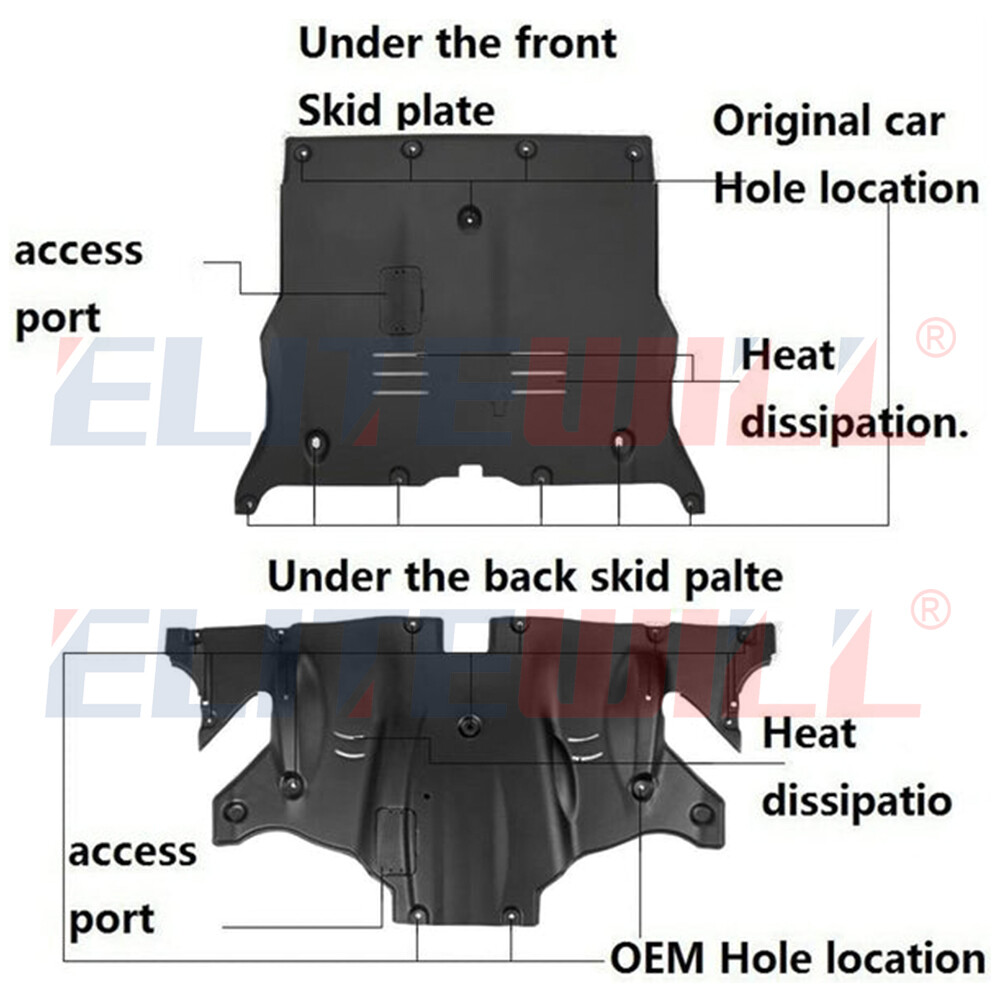 2PCS Skid Plate For 20172023 Tesla Model 3 & Mondel Y Under Engine