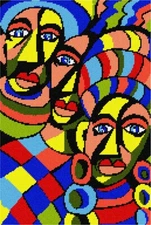 Three African Men Needlepoint Kit or Canvas (Art/Valentine)