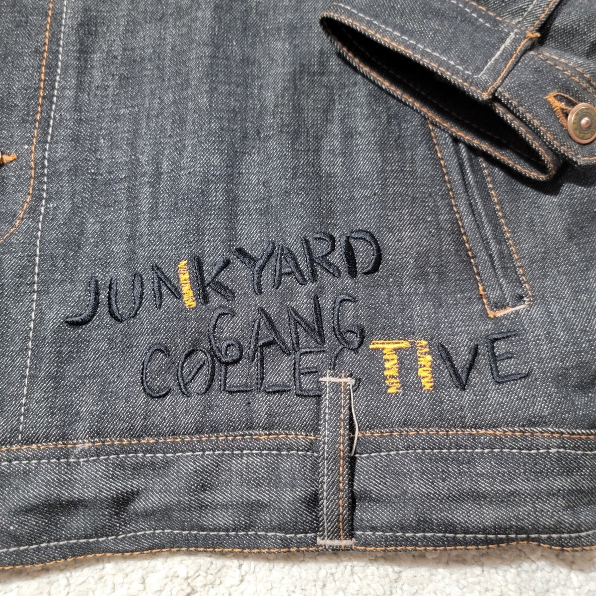 FUBU Platinum Denim Jean Jacket Mens Size XL Gray Fab Albert