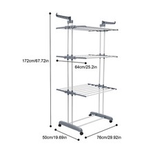 67" Laundry Clothes Storage Drying Rack Portable Folding Dryer Hanger Heavy Duty