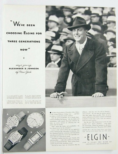 Elgin Watches ad We've been choosing Elgin for 3 generations Fortune Nov 1935