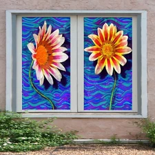3D Flower A179 Window Film Print Sticker Cling Stained Glass UV Sinsin
