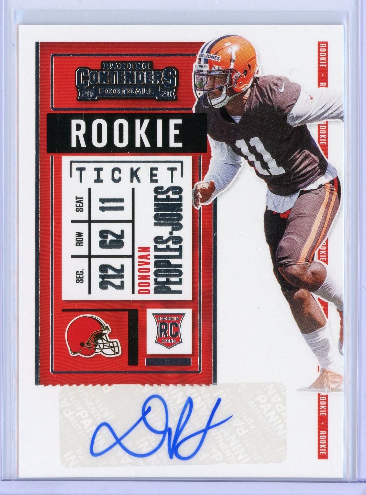 Donovan Peoples-Jones Rookie Ticket Variation Auto 2020 Panini Contenders WR