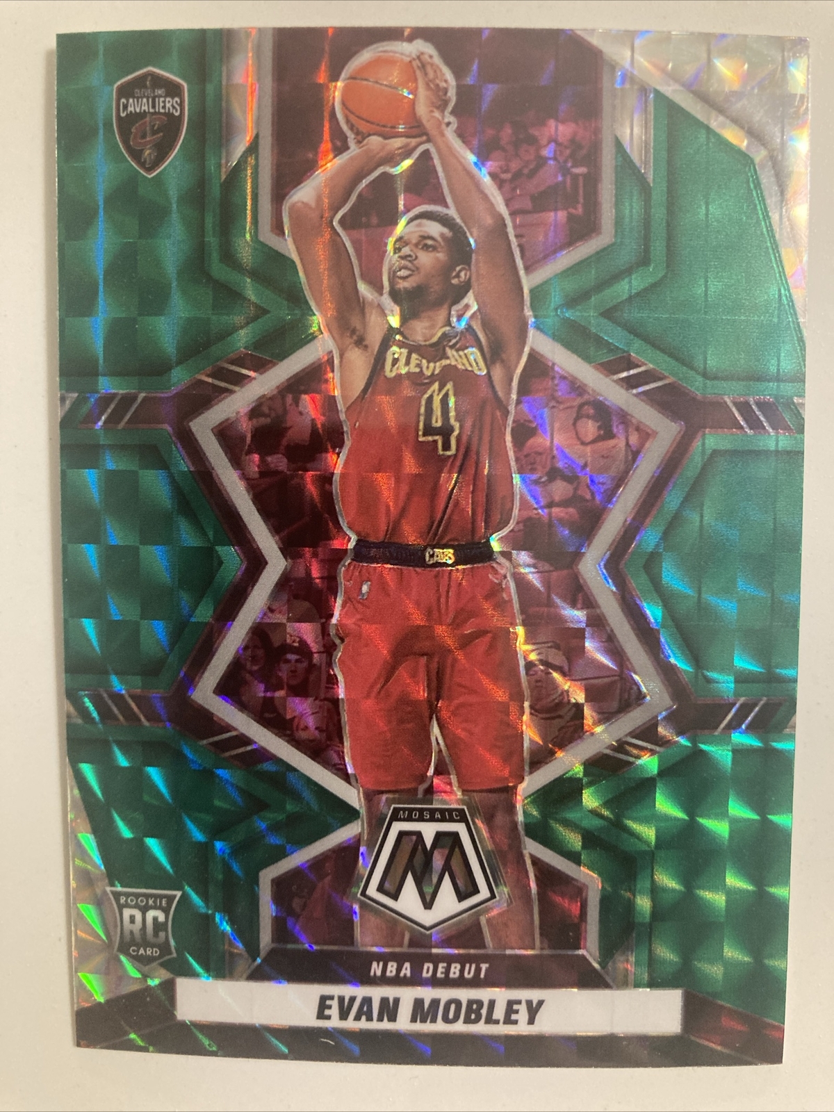 2021-22 Panini Mosaic #263 Evan Mobley Green RC