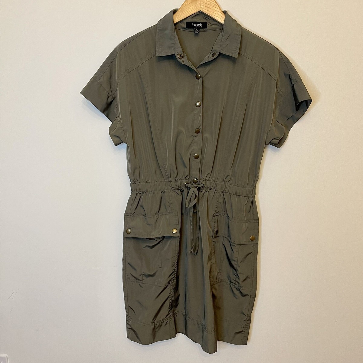 Saks Fifth Avenue Dress Women's Button Up Utility Army Green Sz XL | eBay Saks Fifth Avenue Dress Women's Button Up Utility Army Green Sz XL | eBay