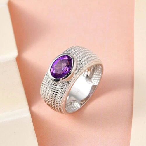 Brass Amethyst Costume Rings