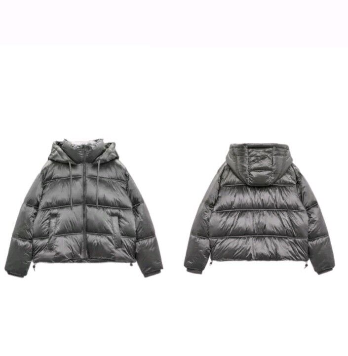 ZARA HOODED PUFFER JACKET SILVER | 5071/023 Size Xs | eBay ZARA HOODED PUFFER JACKET SILVER | 5071/023 Size Xs | eBay