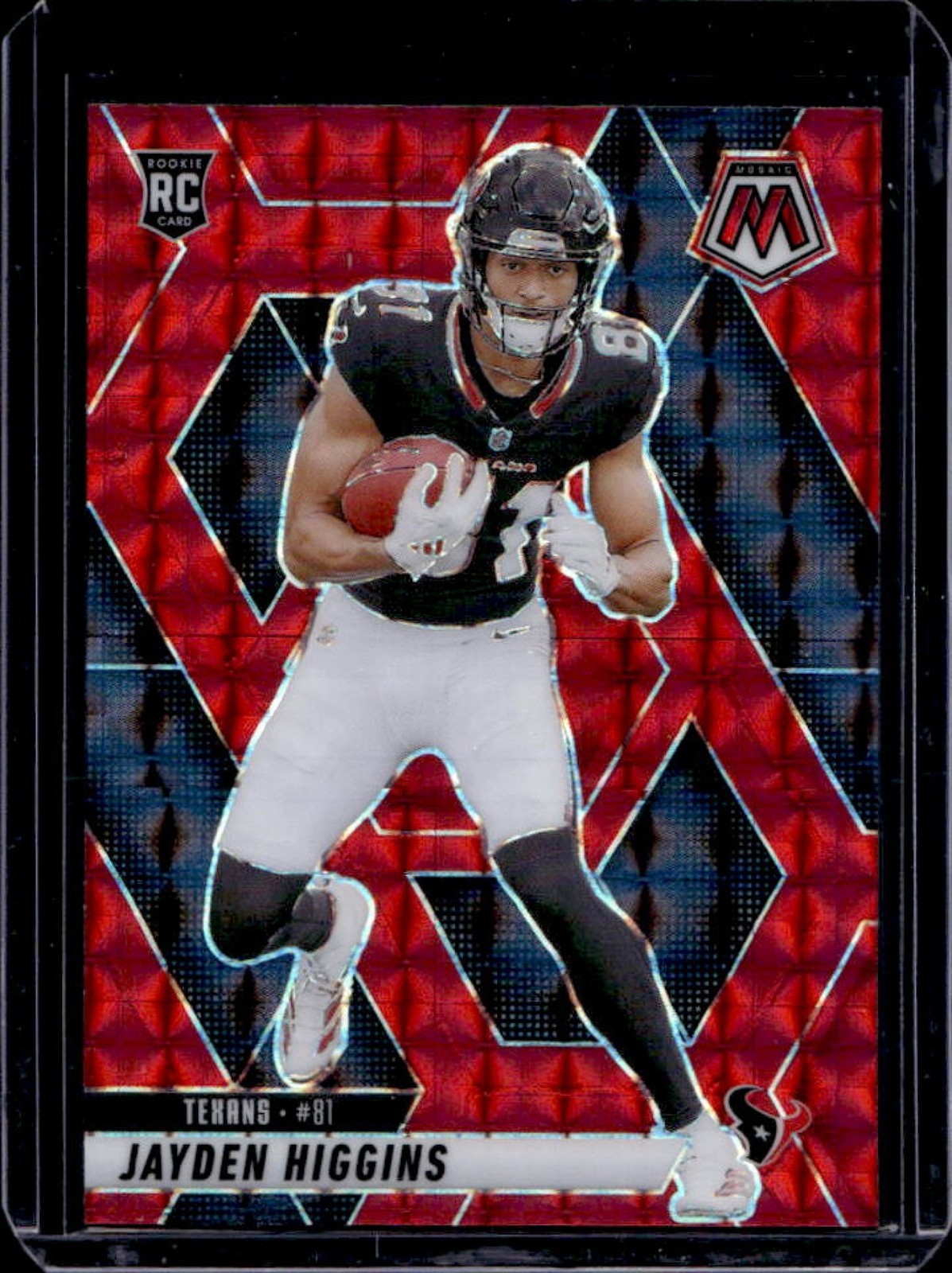 2025 Mosaic Jayden Higgins Rookies RC Red Prizm Rookie #346 Texans