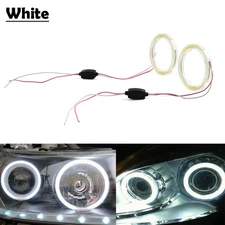 Universal 70MM Car DRL Fog Headlights COB Angel Eyes Halo Ring 12V LED Light
