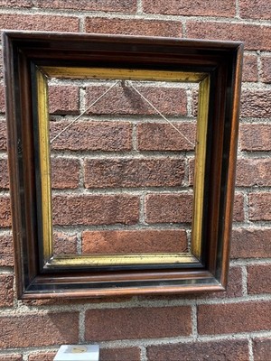 Antique Victorian Eastlake Style 10x12  Opening Walnut & Gold Gilt Liner