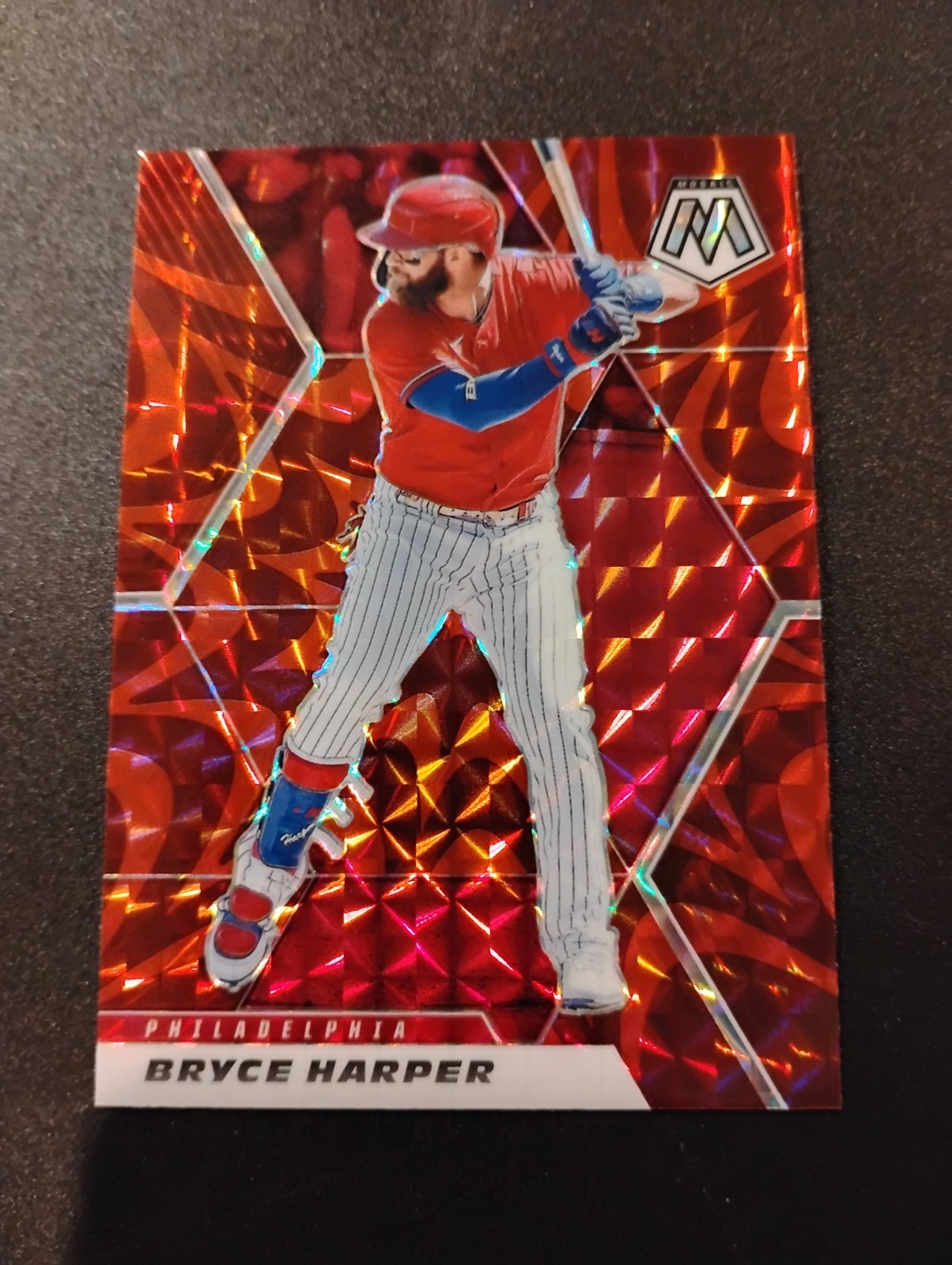 Bryce Harper 2021 Panini Mosaic Reactive Red Prizm #75 Phillies MLB Color Match