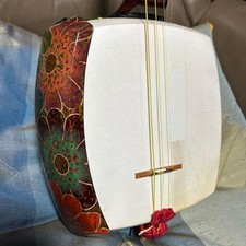 Tsugaru Shamisen With Floral Pattern Futazawa Beniki JPN Limited Edition Rare st