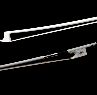 Master White Color Carbon Fiber Violin Bow 4/4 White Fleur-de-Lys Frog Stiff 61g