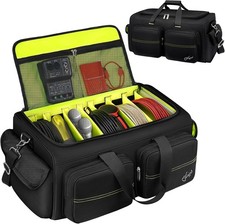 DJ Bag, Large Capacity with 6 Pockets with Padded Shoulder Strap, DJ Acessories