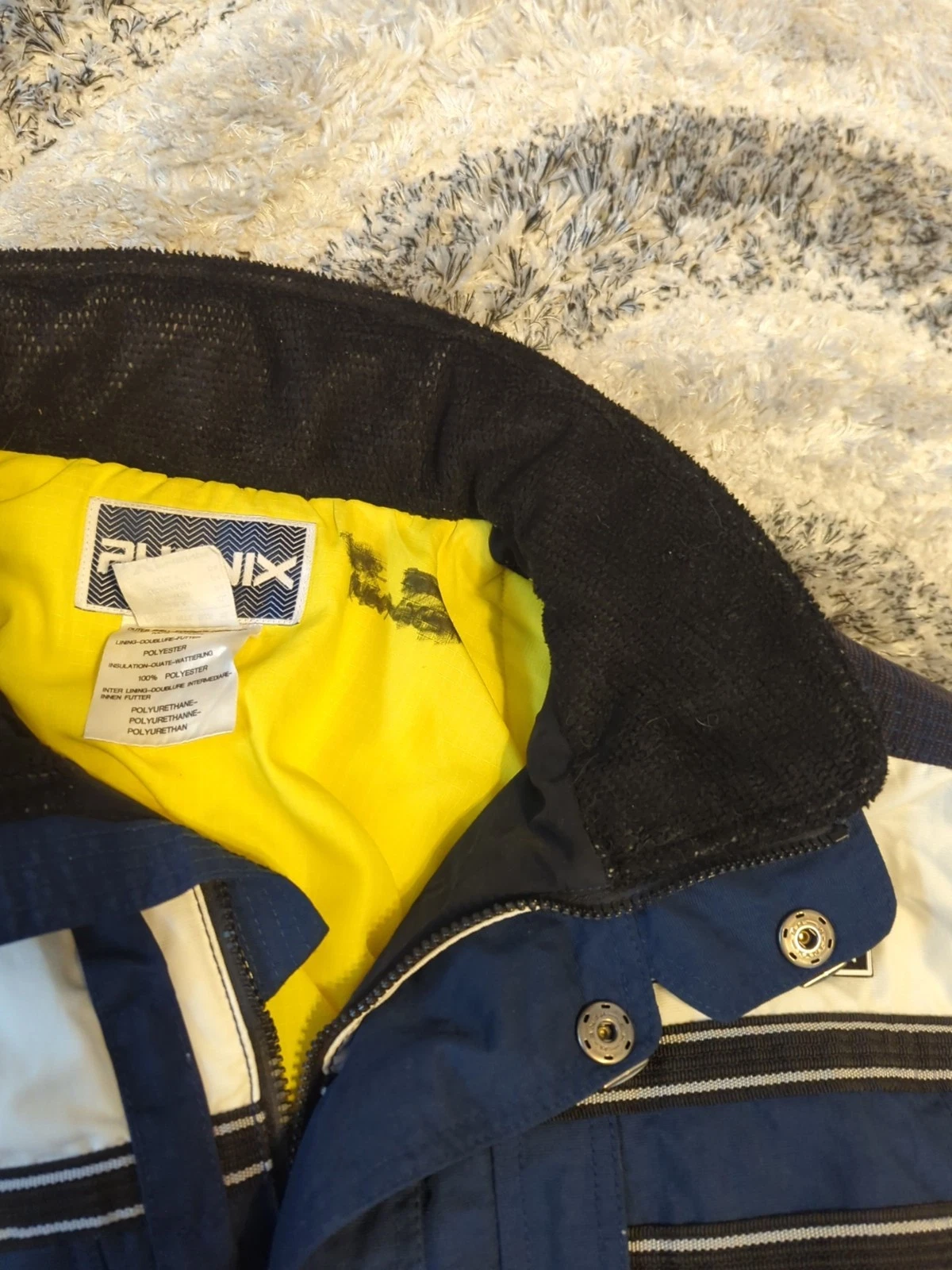 VTG PHENIX Men's XL Ski Snow Alpine Jacket Hood, Pockets, Blue Full Zip - product detail image 4