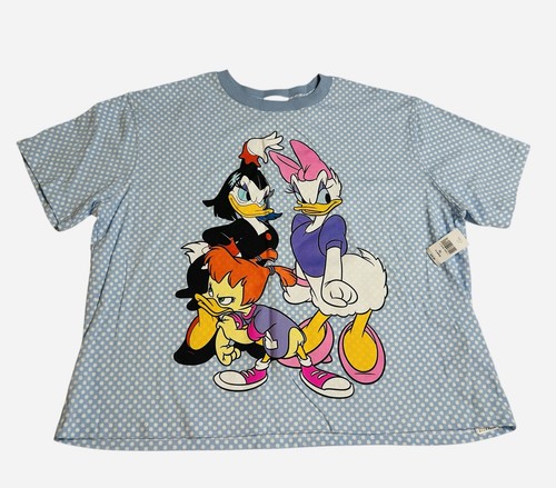NEW Disney Parks Daisy Duck Blue Polka Dot T-Shirt Magica De Spell & Gosalyn XL - Picture 1 of 5