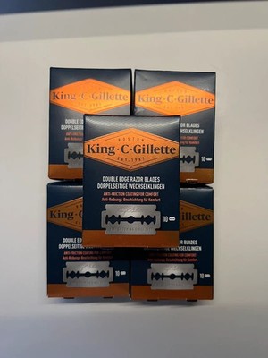 5x King C. Gillette Rasierklingen (50 Stück) - Neu & Versiegelt