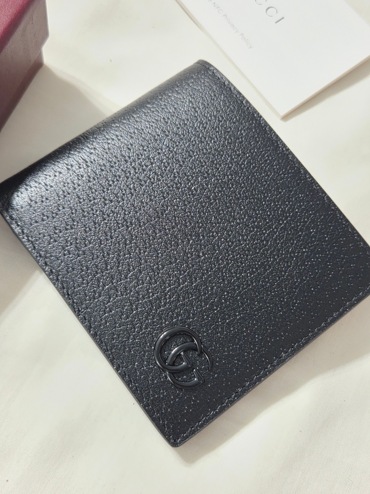 Authentic Mens Gucci Black Leather GG Wallet