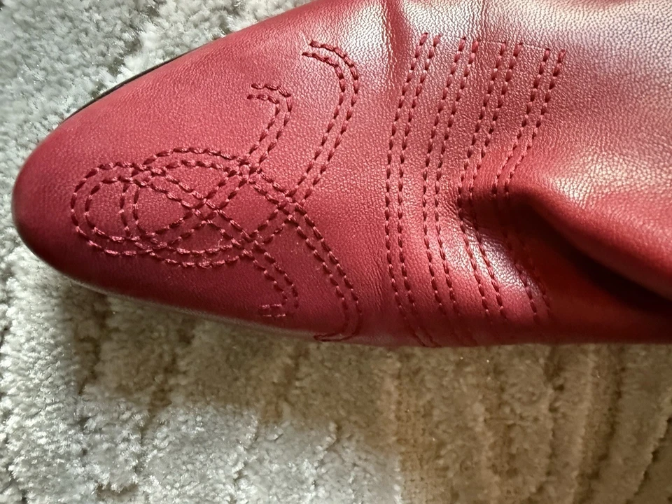 Botas de cuero rojas Franco Sarto para mujer Foto 3 de 4