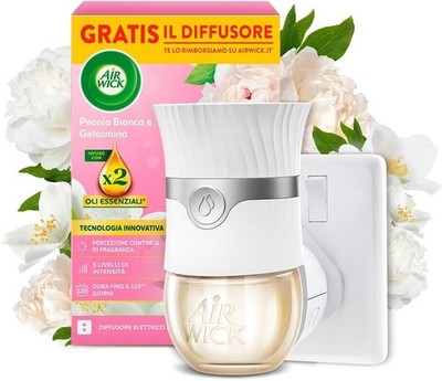 Air Wick Electric Diffuser Kit Essential Oils, 1 Diffuser + 1 Peony Refill