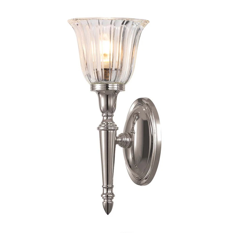 Applique Elstead Lighting Fackellampe LED Verre Spiegellampe Argent IP44, G9 - Photo 1/1
