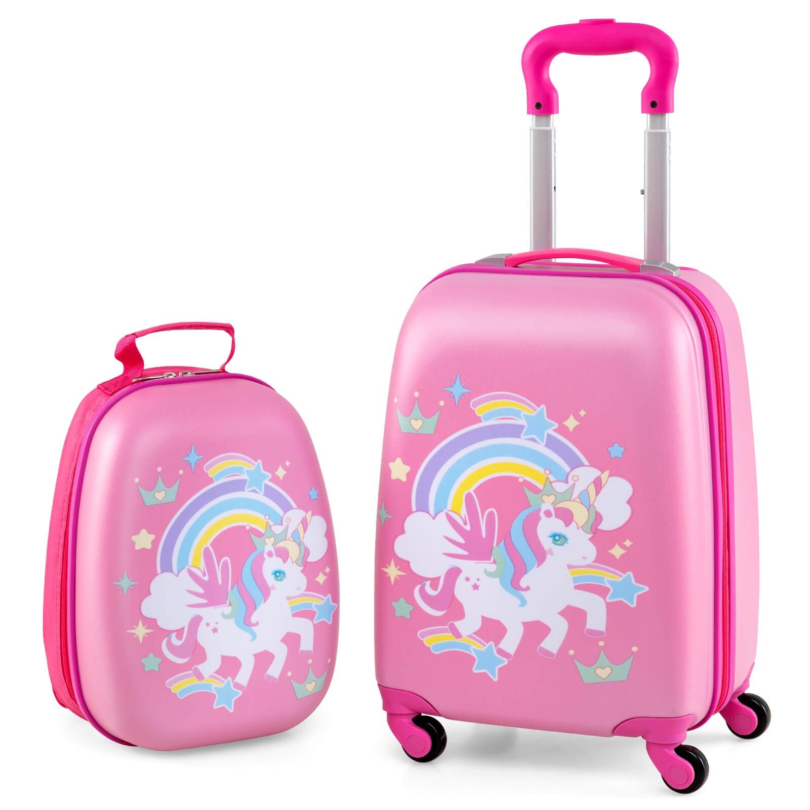 Set 12" Backpack And 16" Rolling Suitcase For Travel