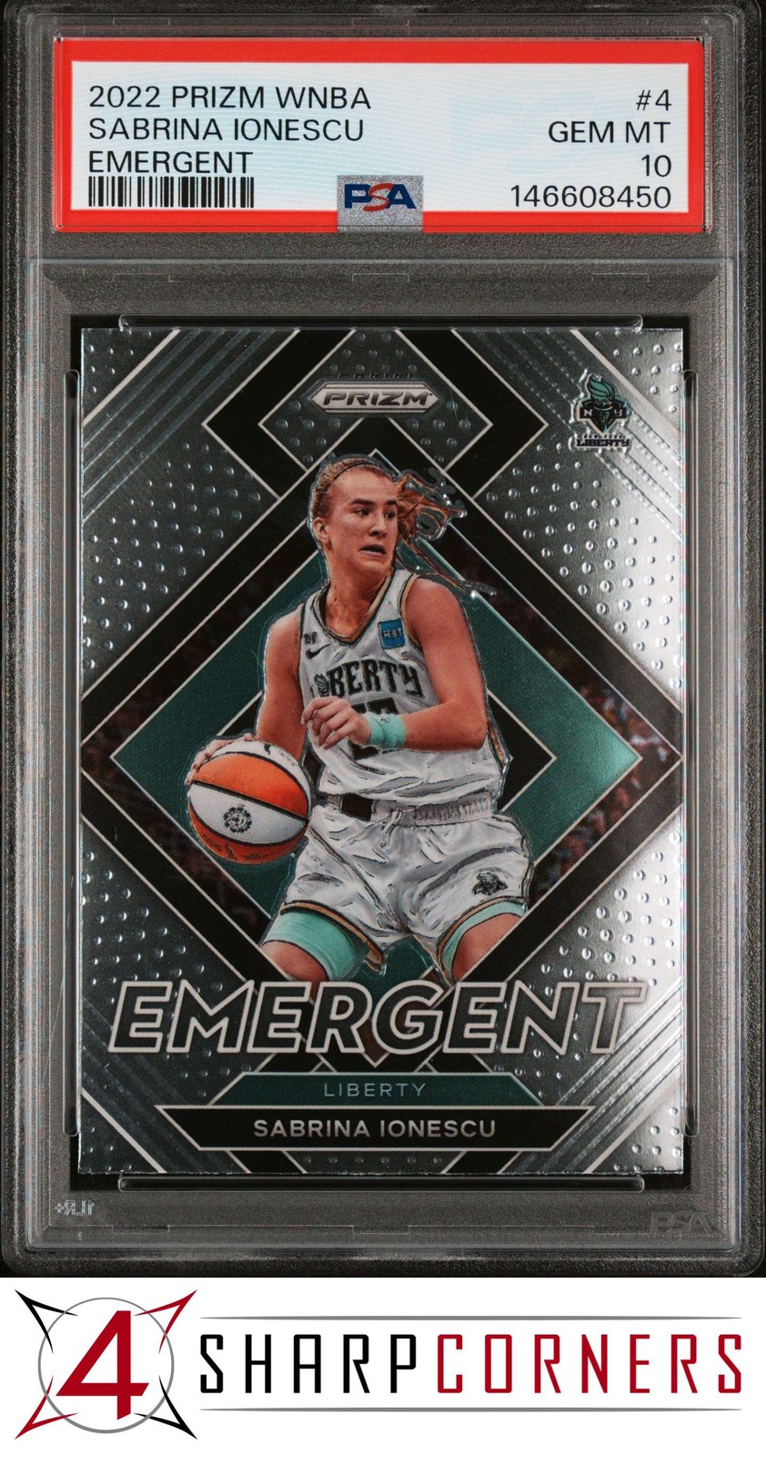 2022 PANINI PRIZM WNBA EMERGENT #4 SABRINA IONESCU POP 3 PSA 10 view 1