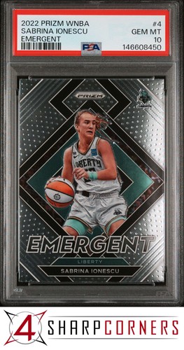 2022 PANINI PRIZM WNBA EMERGENT #4 SABRINA IONESCU POP 3 PSA 10