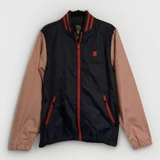 Crooks and Castles Mens Size Medium Jacket Windbreaker Blue Red Zipper Vintage