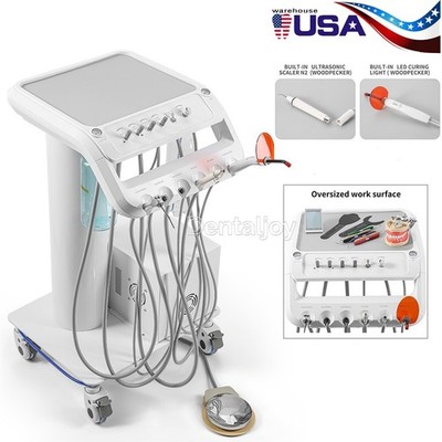 Portable Dental Delivery Unit Syringe Suction Turbine With Air Compressor 4Hole