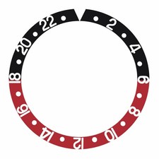BLACK/RED BEZEL INSERT FOR ROLEX GMT I, II COKE 16700 16710 16718 16753 16760