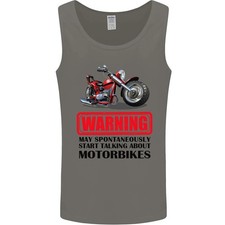 Warning Puede Spontaneously Talking About Motos Hombre Camiseta sin Mangas