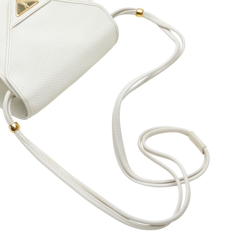 Borsa a tracolla Saint Laurent Ysl Monogram in pelle bianca da donna