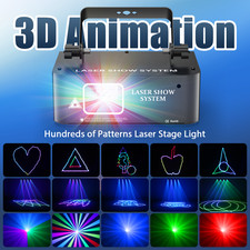 500mW DMX RGB Laser Light LED Laser Beam Scanner Projector DJ Party Stage Show
