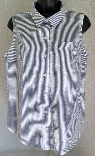 Tommy Hilfiger Womens Shirt Top Blouse Size M Medium Button Down Sleeveless - Picture 7 of 24