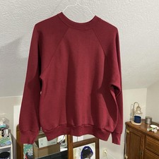 Vintage Made in U.S.A. 1980s Tultex Blank Red Crewneck Sweatshirt