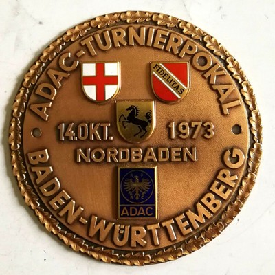 Plakette ADAC Turnierpokal Baden-Württemberg 1973 Nordbaden Bronze Sammler