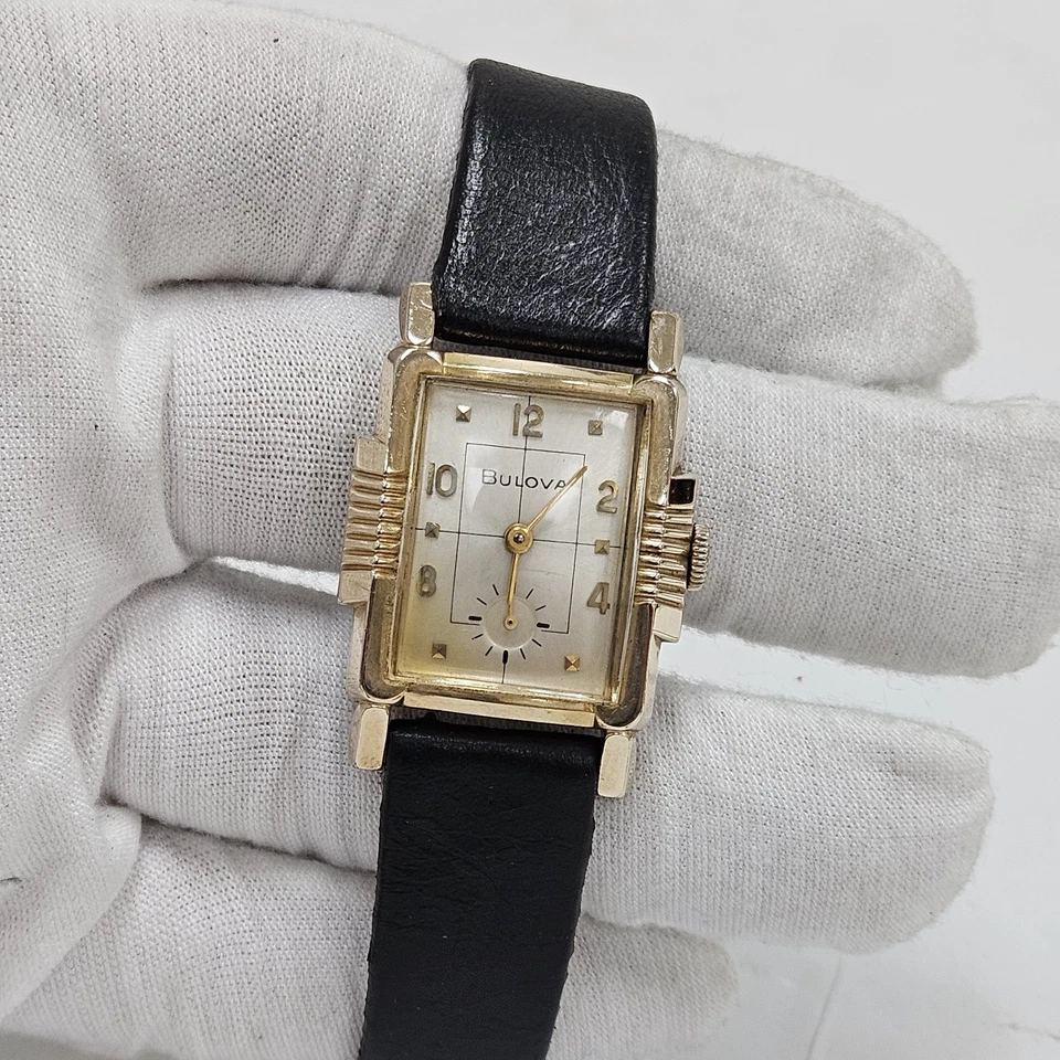 1959 Bulova Mens Watch Princeton Fancy Bezel 10K Gold Plate GP 21 Jewel 10BZ - Image 2 of 4