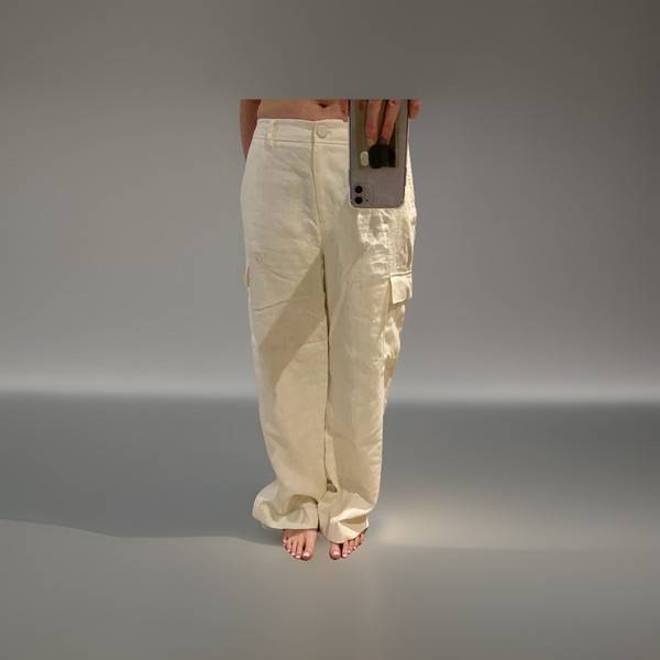 Witchery 100% Linen - Cream Cargo Pants Size 12