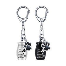 Pet Memorial Urn Pendant Cats Ashes Collection Metal Dog Cremation Urn Keychains