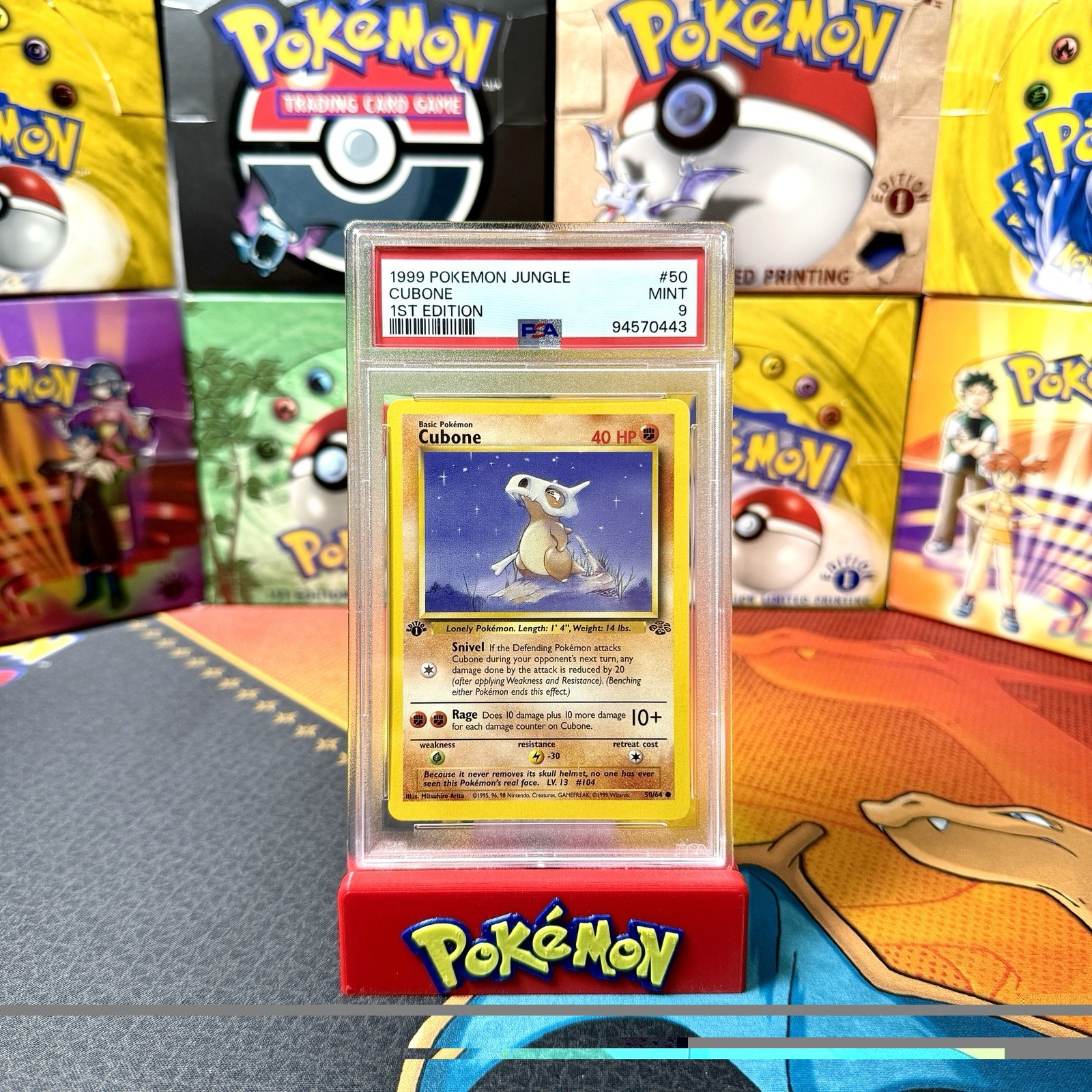 PSA 9 MINT 1999 Pokemon Game 1st Edition Jungle Cubone 50