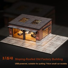 Diorama 1/64 Scale Car Garage Model LED Lighting Parking Lot Scene Display Model