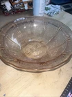 VTG Jeanette Cherry Blossom Pink Depression Glass Serving Bowl 8 1/2" Very Nice