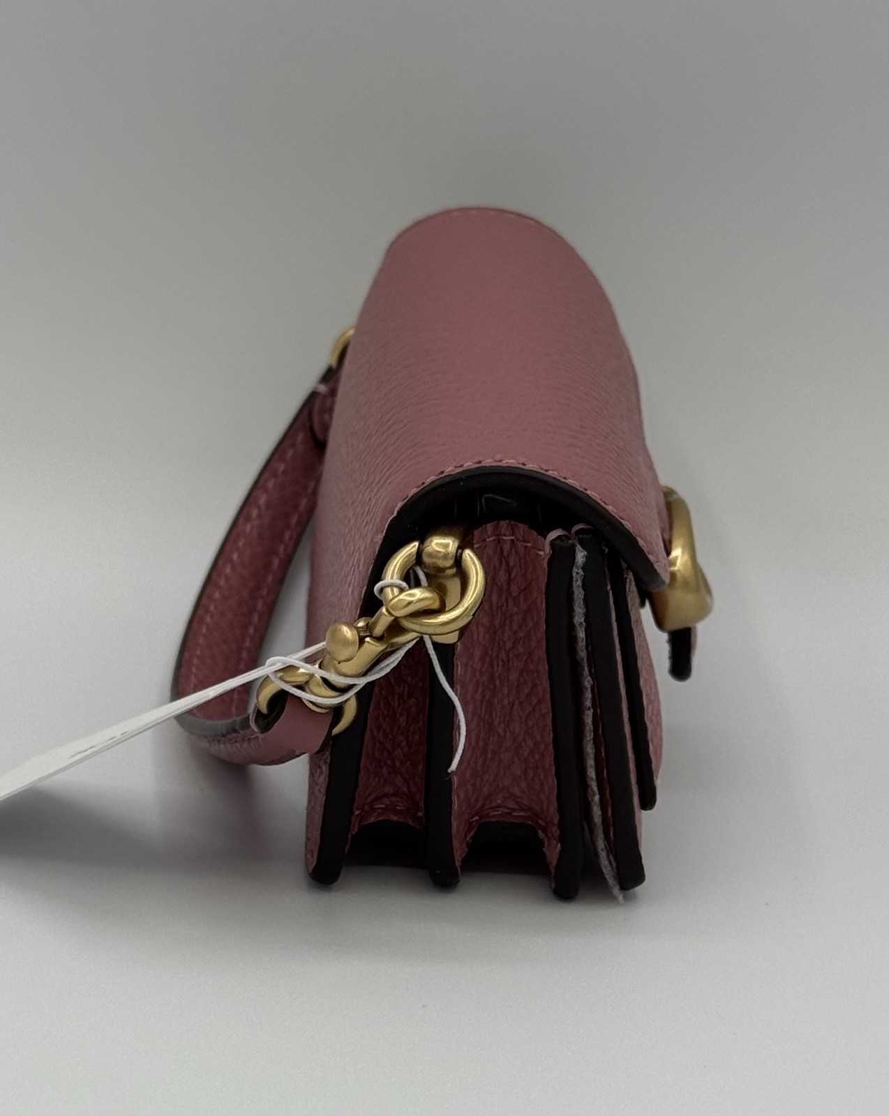 💞NEW Coach👛Tabby Bag Charm👛Pebble Leather✨Chain Strap✨Peony Pink CZZ00 thumbnail 6