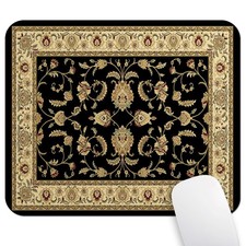 Vintage Oriental Persian Floral Mouse Pad, Retro Classic Flowers Design Black...