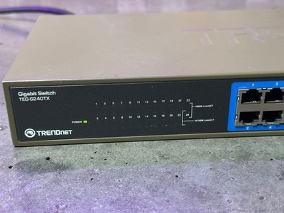 TRENDnet Gigabit Switch TEGS240TX +Power Cable~Unmanaged~24-Ports~Rack Mountable