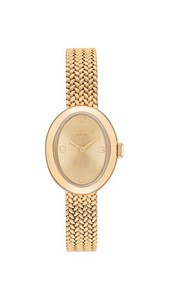 Authentic COACH Women's Sammy 2H Quartz Watch, 22.5 mm Petite Oval Case, Gold Plated