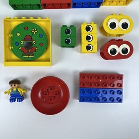 ~100 Piece Duplo Lego Lot #3049 Set XL Idea Green Bucket Bricks Blocks Cars