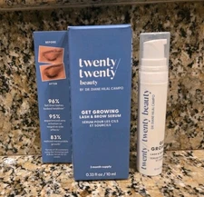 TWENTY TWENTY BEAUTY Get Growing Lash & Brow Serum 0.33 Oz/10 ml Full Size NIB