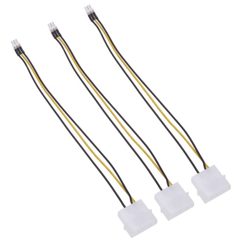 3pcs 4 to 3 PC Computer Case Fan Splitter Extension Cord Power Connector - 第 7/8 張圖片